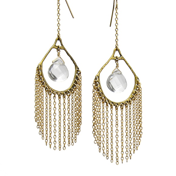 Chic Gold Fringe Earrings - Picture 1 of 5